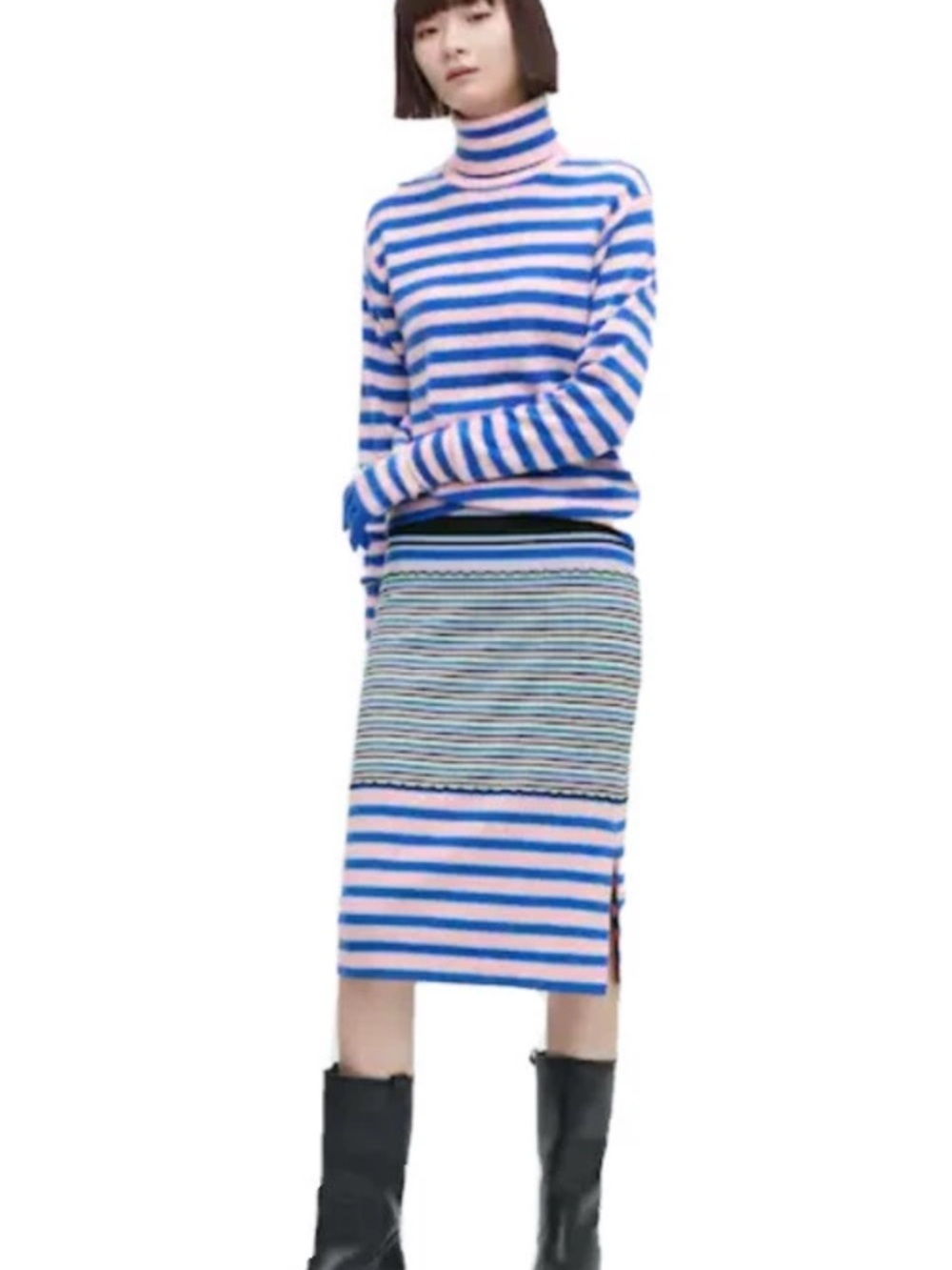 UNIQLO x MARNI Women's Merino Blend Striped Knitted Skirt Size XS streetwear